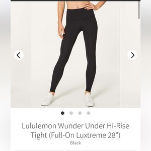 Lululemon Wunder Under 28” Legging